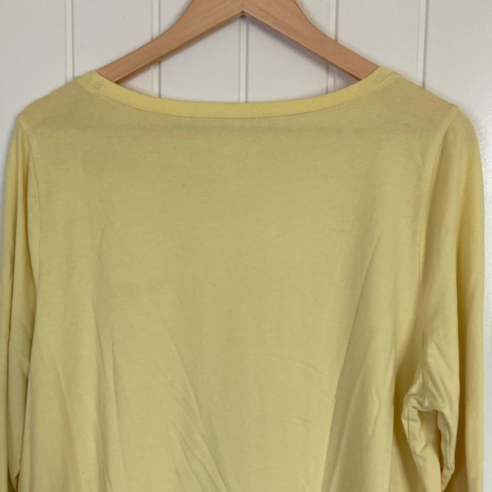 Kim Gravel Womens Butter‎ Yellow 3/4 Sleeve Tee Shirt Size XL Modal Blend Casual - Picture 9 of 9